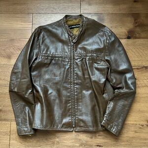 Harley-Davidson Men's Brown Leather Jacket Vintage Sz 38 Cafe Racer 1960’s